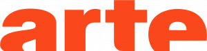 Das Bild zeigt das ARTE-Logo in fetten, orangefarbenen Kleinbuchstaben auf transparentem Hintergrund.